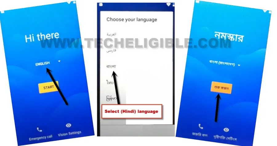 change device language to hindi to bypass FRP BLU J2