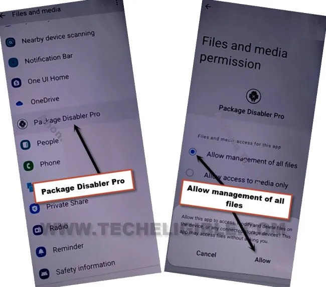 Allow management files from package disabler pro to bypass frp Galaxy A04