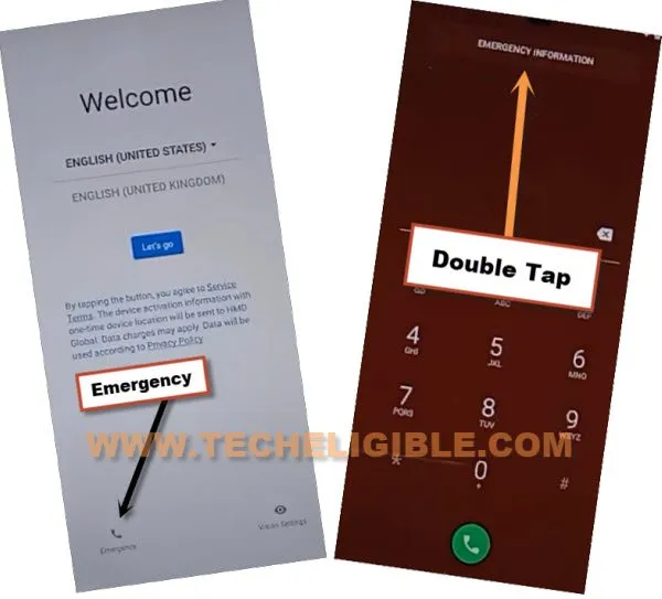 double tap emergency information to bypass frp Nokia C30