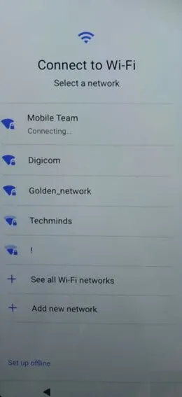 go to connect to wifi screen