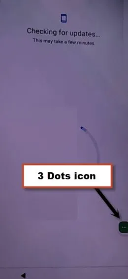 Hit on 3 dots icon on checking for update screen to remove frp Moto G51