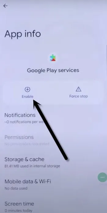 turn on google play services app to bypass frp Google Pixel 4