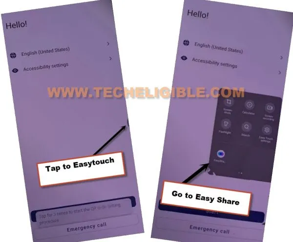 Open easy share app from easy touch shortcut to remove frp account VIVO V25E