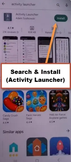 install activity launcher app from google play store to bypass frp