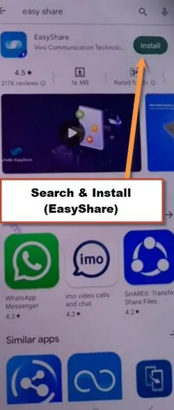 install easy share app from google play store