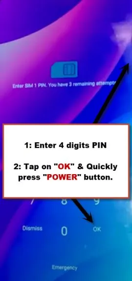 Press power button quickly after tap on OK to bypass frp TCL 30 SE