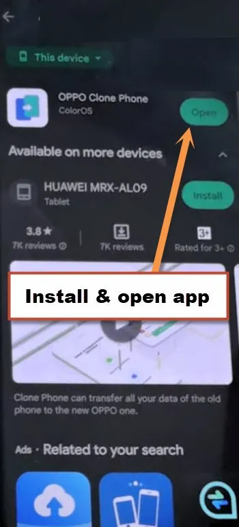install oppo clone phone app to remove frp realme C55