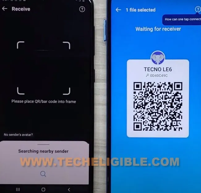 Scan QR code to connect both devices