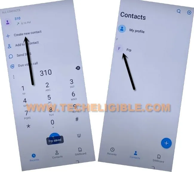 save new contact to bypass frp All Tecno Android 12