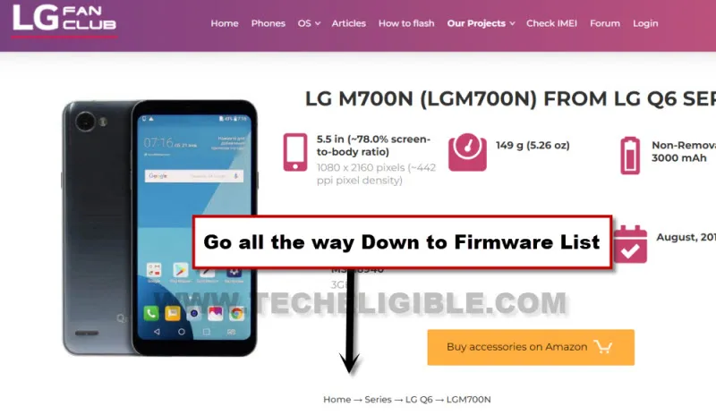 Go down from LG website
