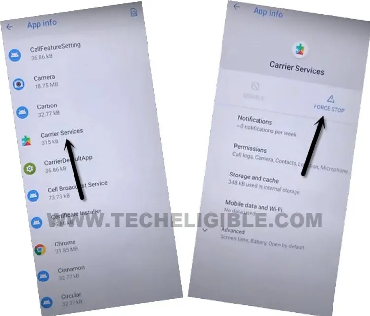Disable carrier services to bypass frp Nokia 6.2