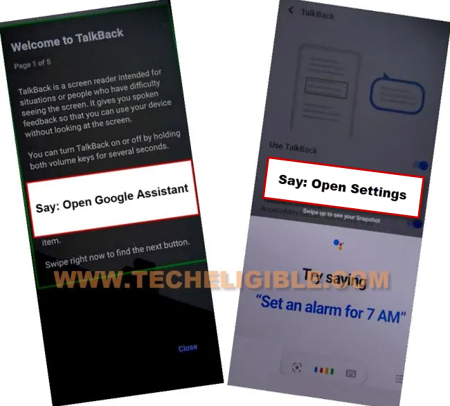 Open settings directly from talkback to bypass frp OPPO F15