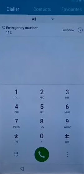 emergency number screen to delete google account honor 7A