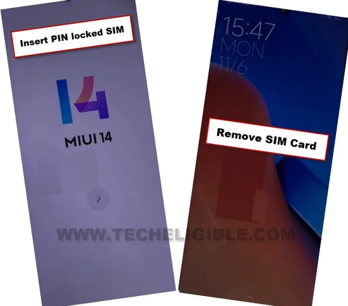 insert pin locked sim card and remove sim to bypass frp