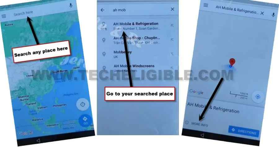 search any place in google map to bypass frp Huawei GR5 2017