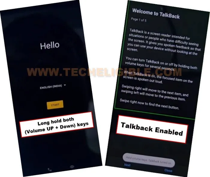 Enable talkback to remove frp account MOTO G32