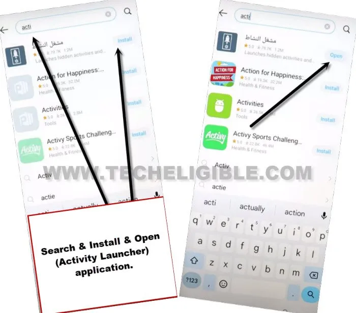 Install and launch activity launcher app to bypass frp Tecno Spark Go plus