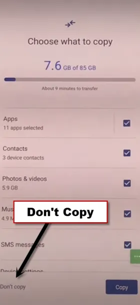 tap to dont copy option to remove frp account VIVO V20