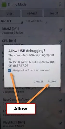 Allow usb debugging to bypass frp Itel A60