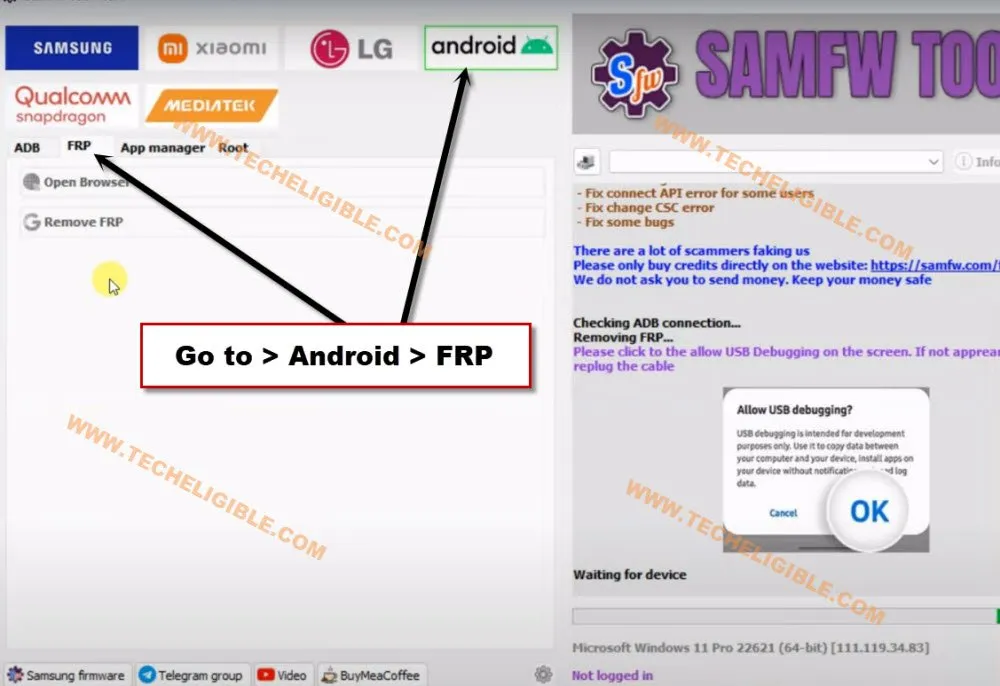 Go to Android option from Samfw tool