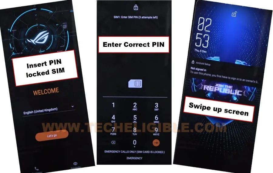 insert sim card on ASUS rog phone to bypass frp