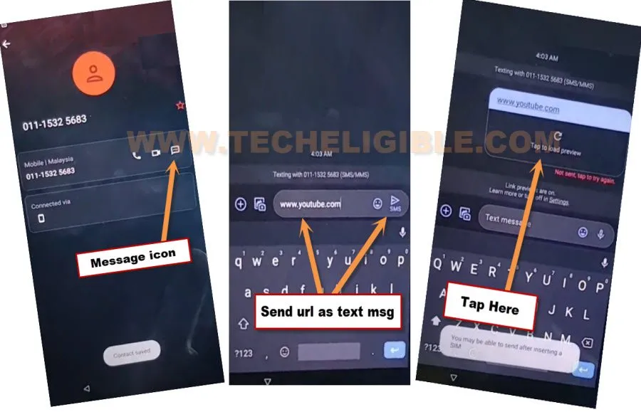 send youtube url as text sms to Bypass Google FRP Asus ROG Phone 2