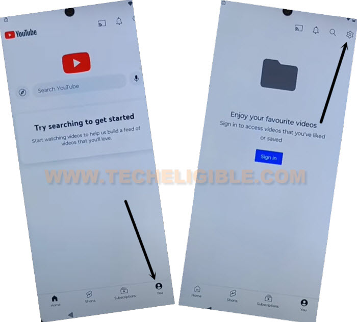 Go to youtube settings to bypass frp moto G45