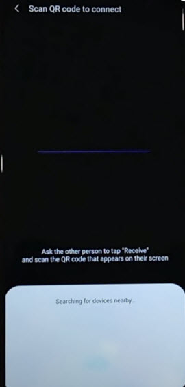 QR Scanning screen