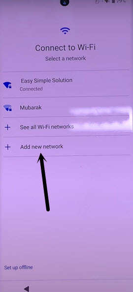 tap to add new network from connect to WiFi screen