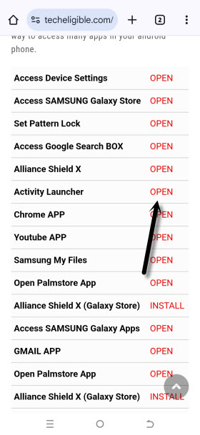 open activity launcher app
