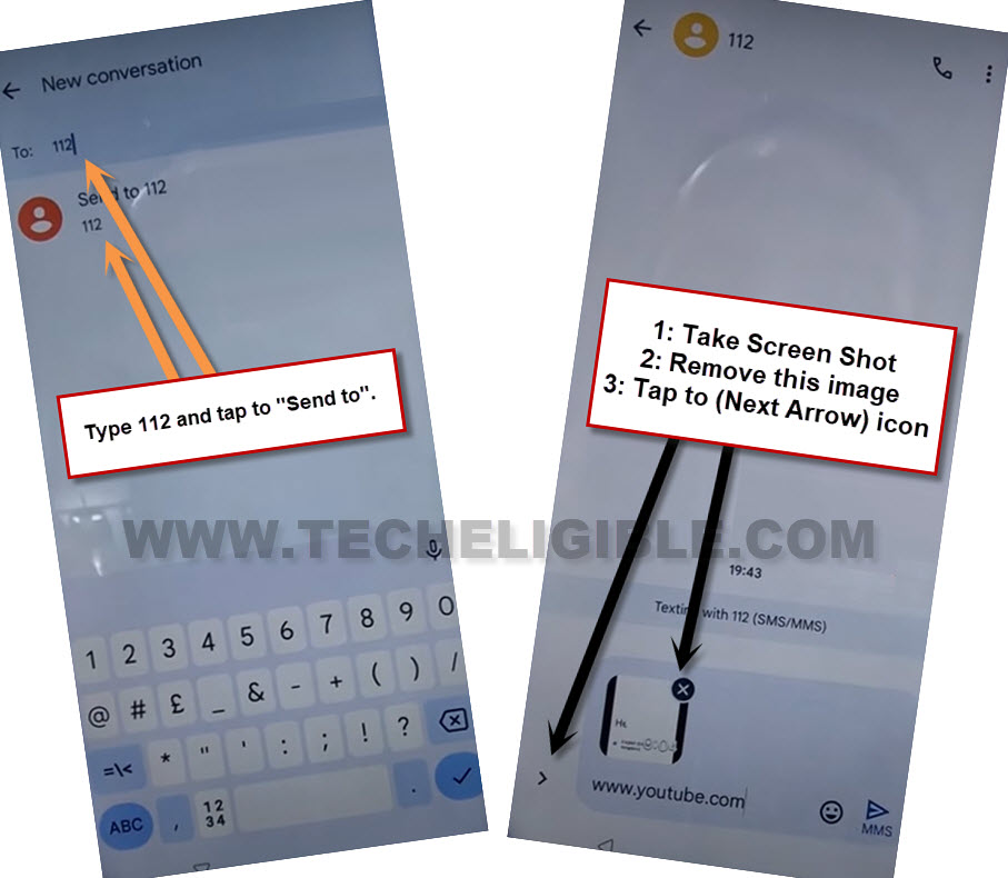 take screen shot from message inbox screen to Bypass FRP ZTE NUBIA NEO 5G