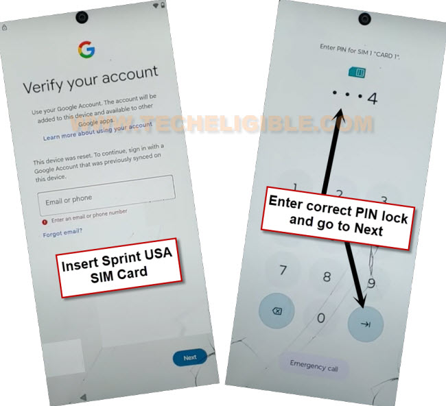 Insert Spring USA SIM card to Bypass FRP All Moto Android 14