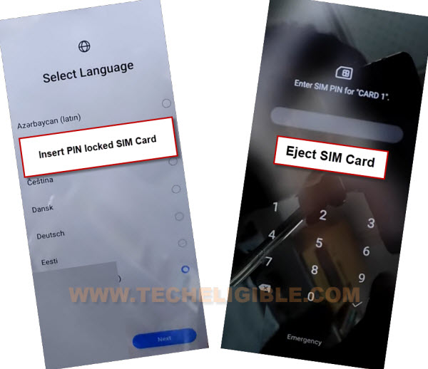 Insert PIN locked sim card on Itel A90