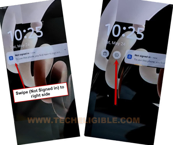 Swipe right not signed in message from Itel A90