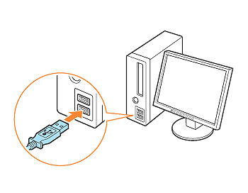 connect data usb cable to PC