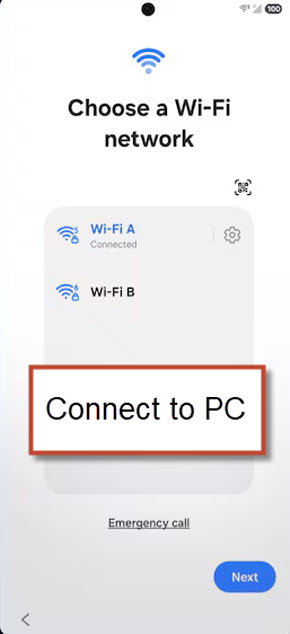 Connect device with PC to Bypass FRP Samsung A56 5G