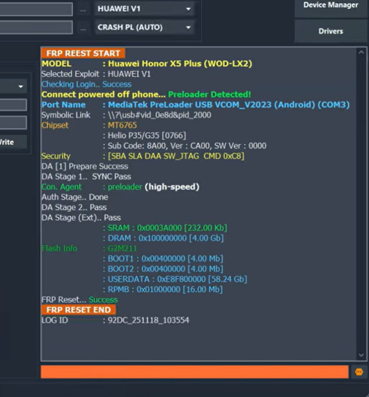 FRP Reset END by BFT Tool to Bypass FRP TCL 502