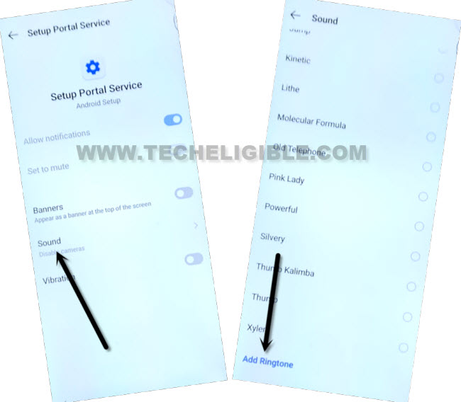 go to sound option to Bypass FRP Itel A90
